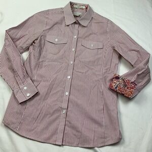 ORVIS women's button‎ front stripe shirt